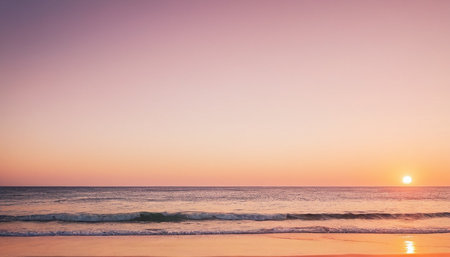 Beautiful sunset on the beach - Vintage Filter and Boost up color Processingの素材