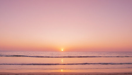 Beautiful sunset on the beach - Vintage Filter and Boost up color Processingの素材