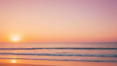 Beautiful sunset on the beach - Vintage Filter and Boost up color Processingの素材