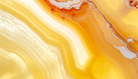 Closeup of agate with red and yellow veins. Abstract background.の素材