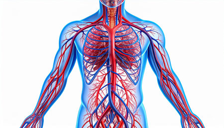 Human Heart with Veins Anatomy For Medical Concept 3D Illustrationの素材