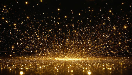 golden sparks fly in the dark. sparks fly in the darkの素材