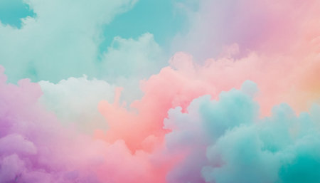Sun and cloud background with a pastel colored, gradient pastelの素材