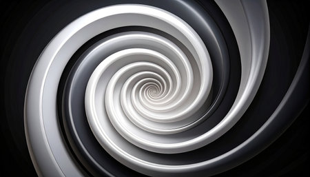 abstract background with spiral in black and white colors, computer generated imagesの素材