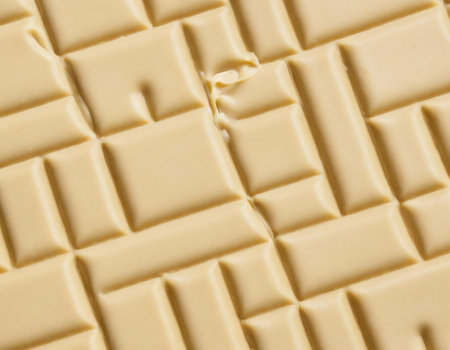 Close up of a white chocolate bar texture background. Macro shot.の素材