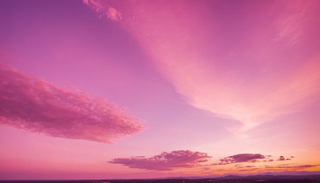 Sunset over the sea in summer. Colorful sky with cloudsの素材
