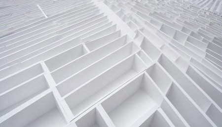 Abstract 3d rendering of white geometric shapes. Futuristic background design.の素材