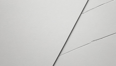 White torn paper texture background. Copy space for text. Top view.の素材