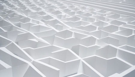 Abstract white geometric background. 3d rendering, 3d illustration.の素材