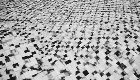 abstract background of black and white cubes in the form of a mosaicの素材