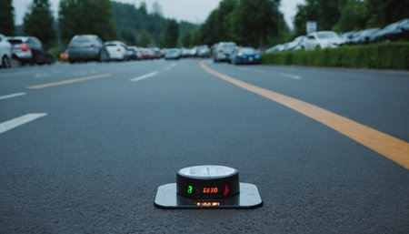 GPS navigator on the road in Basel, Switzerlandの素材