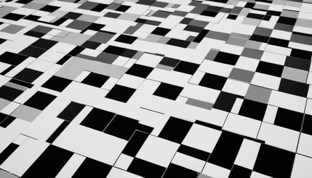 Abstract 3d rendering of geometric shapes. Bended stripes background. Reflective surface pattern.の素材