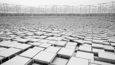 abstract of steel structure in construction site for background used, black and whiteの素材