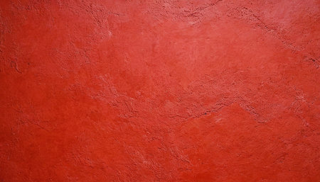 Texture of old rustic wall covered with bright red stuccoの素材