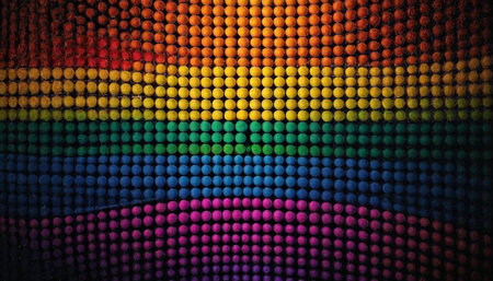 Rainbow flag on a colorful background. Photo for your design.の素材