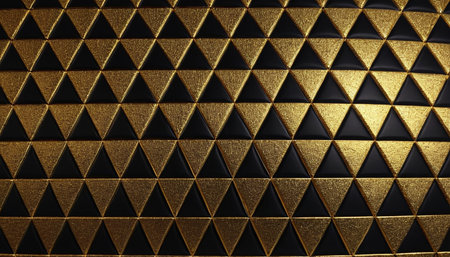 Black and gold background with rhombus pattern. 3d renderingの素材