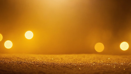 golden glitter vintage lights background. gold and black. de focusedの素材