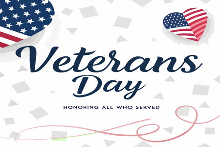 Elegant and simple Veterans Day concept ideal for digital banners, posters, or social media graphics showing national appreciation.の素材