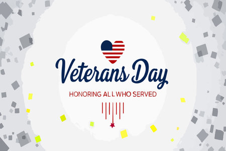 Creative Veterans Day design template with heart-shaped US flag concept for military appreciation and patriotic celebration graphics.の素材