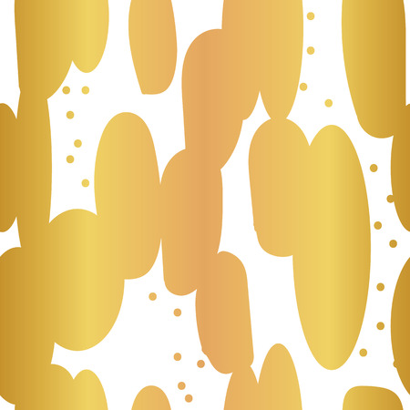 Organic abstract modern gold seamless pattern on white background. Great for invitations, fabric, wallpaper, giftwrap. Surface pattern design.のイラスト素材
