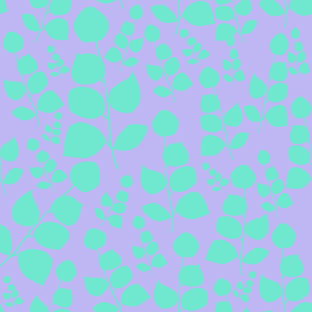 Acqua eucalyptus leaves on pink background seameless repeat. Modern design great for invitations, fabric, wallpaper, giftwrap. Surface pattern design.のイラスト素材