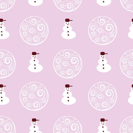 Traditional Christmas Vector Seamless Repeat, Hand Drawn baubles Yuletide Fir Illustration for Home Decor, Stationery, Xmas Decoration, Gift Wrap,Backgrounds. Red pink white green. Seamless pattern.のイラスト素材