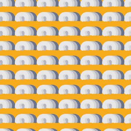 Gray circular marks on yellow gold background seamless pattern.のイラスト素材