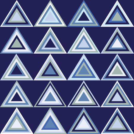 Modern triangle repeat geometric seamless pattern in shades of blue. Vector design great for...
