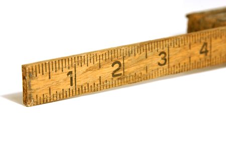 Close up shot on a vintage measuring tape / ruler