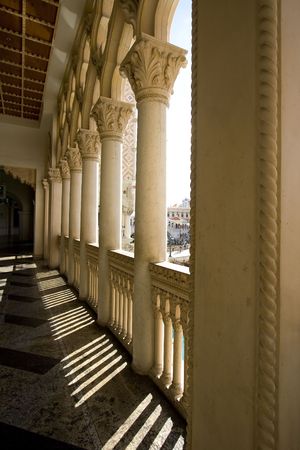 Close up on a Venetian Balcony Columnsの写真素材