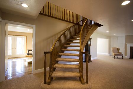Living Room with Stairs going up in a house