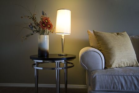 Close up on a Trendy Modern Living Roomの写真素材