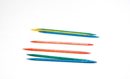 Isolated Colored Toothpick on White Backgroundの写真素材
