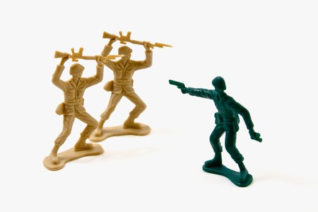 Isolated Plastic Toy Soldiers - Courage Conceptの写真素材