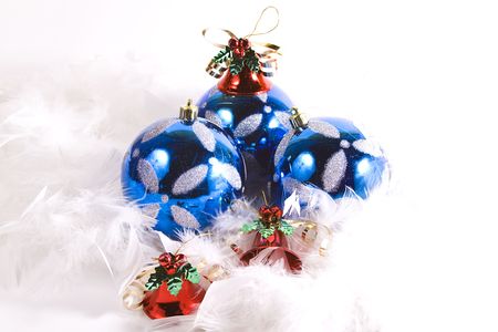 Isolated Christmas Background - Ornaments with white spaceの写真素材