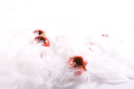 Isolated Christmas Background - Ornaments with white spaceの写真素材