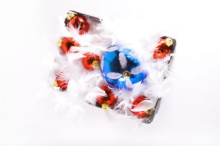 Isolated Christmas Background - Ornaments with white spaceの写真素材