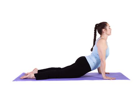 Woman in Yoga Position - Isolated Backgroundの写真素材