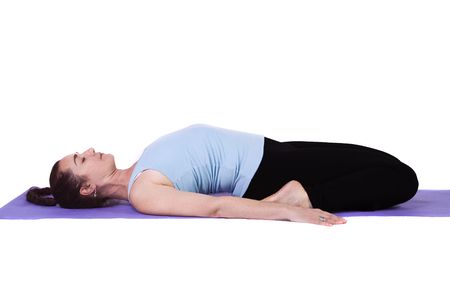 Woman in Yoga Position - Isolated Background
