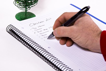 Isolated shot of Making a Christmas List