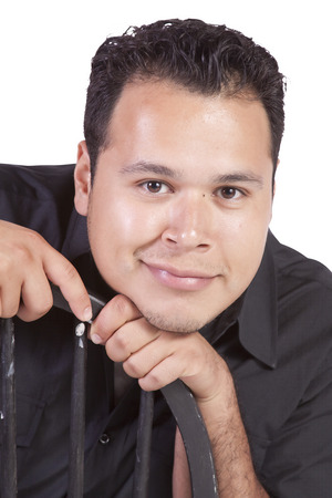 Isolated image of a handsome hispanic manの写真素材