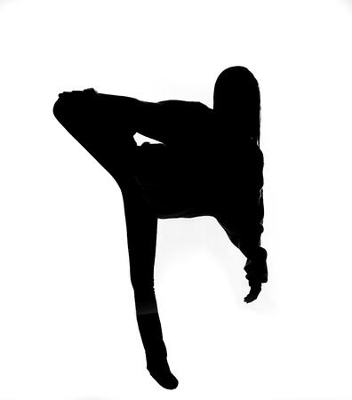 Silhouette shot of a Girl Dancingの写真素材