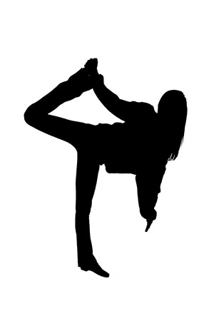 Silhouette shot of a Girl Dancingの写真素材