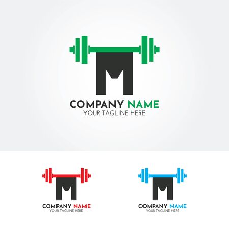 M Fitness Gym Logo With Creative and Modern Lookのイラスト素材