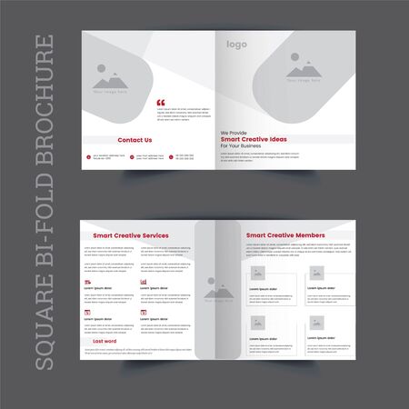 Corporate and Business minimal square bi fold brochureのイラスト素材