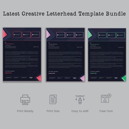 Latest Creative business Letterhead template Bundleのイラスト素材