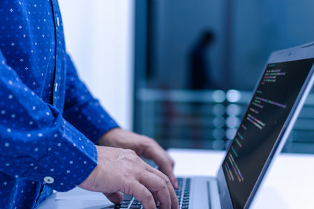 programmer coding, compiler, encode, debug, and developer application software for business...