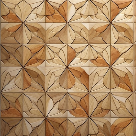 The tiled mosaic flooring features a stunning geometrical pattern, creating a visually captivating and modern look. The intricate illustration and graphic design highlight the beauty of the marble structure, making it a stylish and elegant choice for any space.の素材