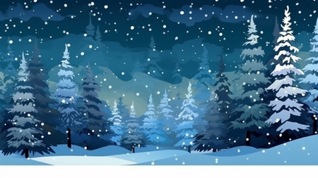 Winter, festive, Christmas background. In a whimsical vintage illustration, a merry scene unfolded at home on a magical winter night, with snowflakes swirling in the air.の素材
