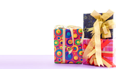 The gift camera is placed on the table. concept for festival, holiday, party, merry, valentine,...